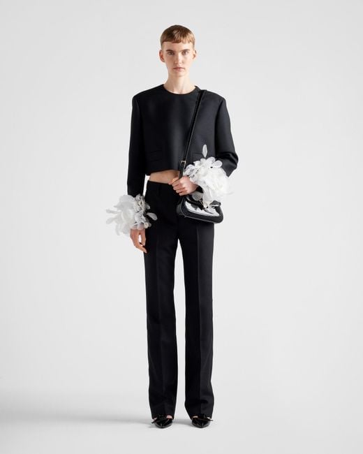 Prada Black Tailored Straight-Leg Trousers