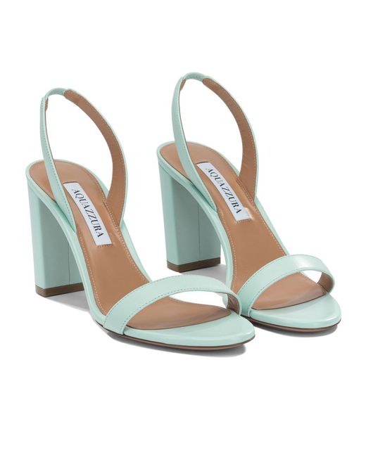 Aquazzura Metallic So Nude Block 85 Heeled Sandals