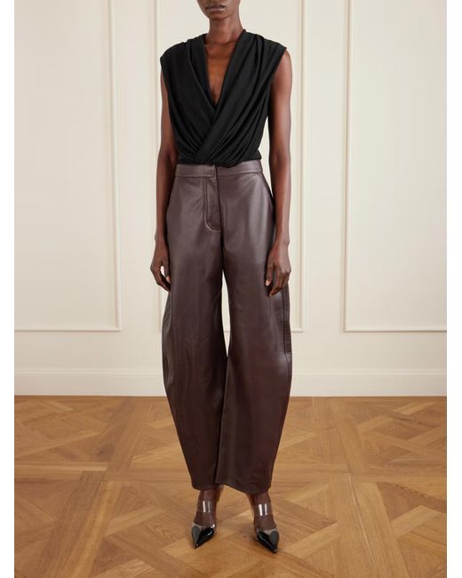 Alaïa Black Hooded Draped Jersey Bodysuit