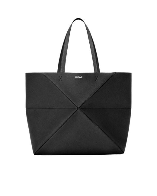 Loewe Black Large Puzzle Fold Tote Bag