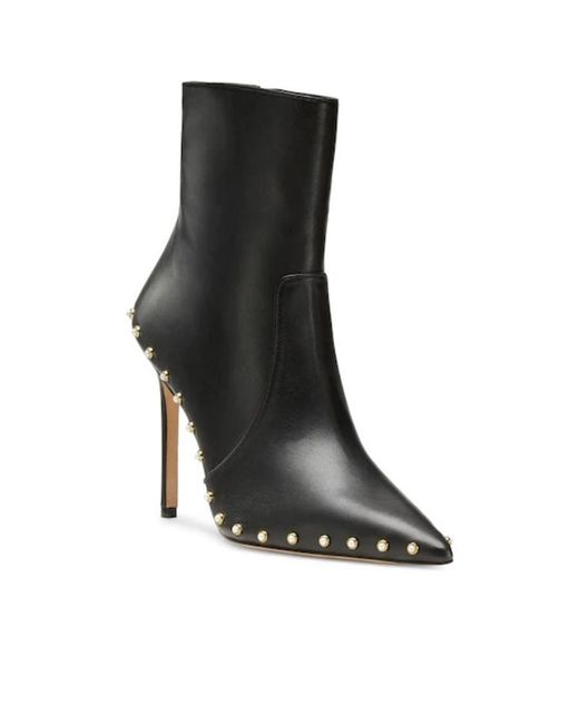 Stuart Weitzman Black Logo Zipper Booties