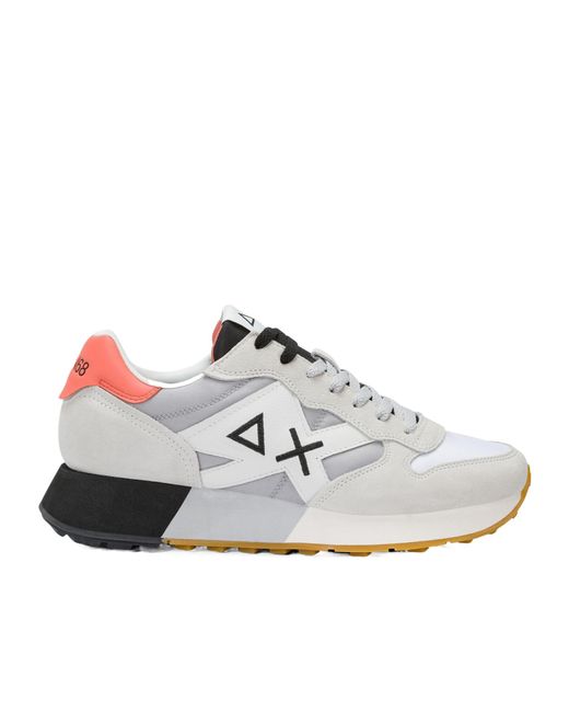Sun 68 White Jaki Bicolor Light And Nylon And Suede Sneaker for men