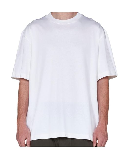 Studio Nicholson White Lay Logo Printed Crewneck T-Shirt for men