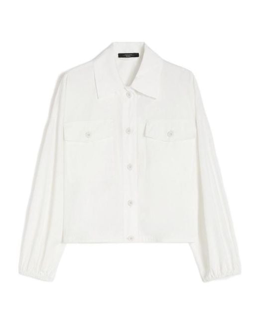 Weekend by Maxmara White Wkiorigano Long-Sleeved Shirt Jacket