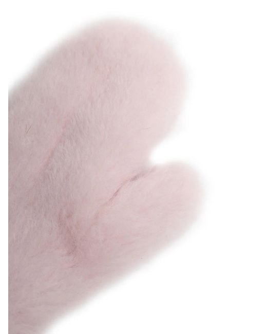 Max Mara Pink Teddy Strap Mittens