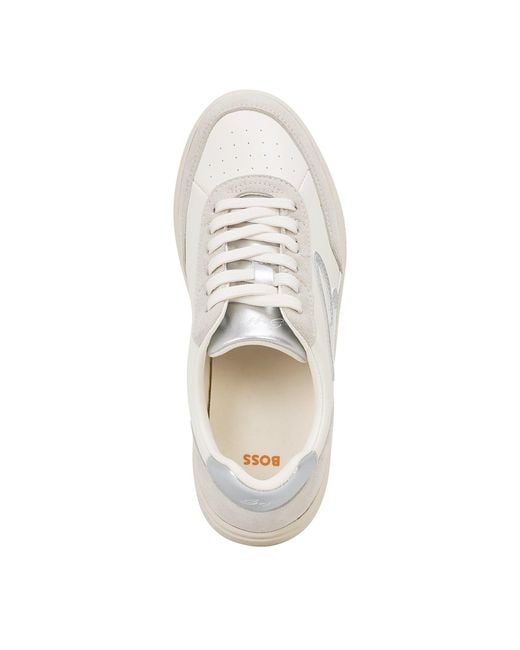 Boss White Minimalist Tennis Shoes