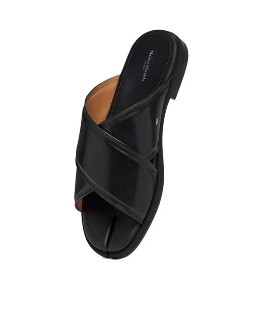Maison Margiela Black Tabi Cross-Over Slides for men