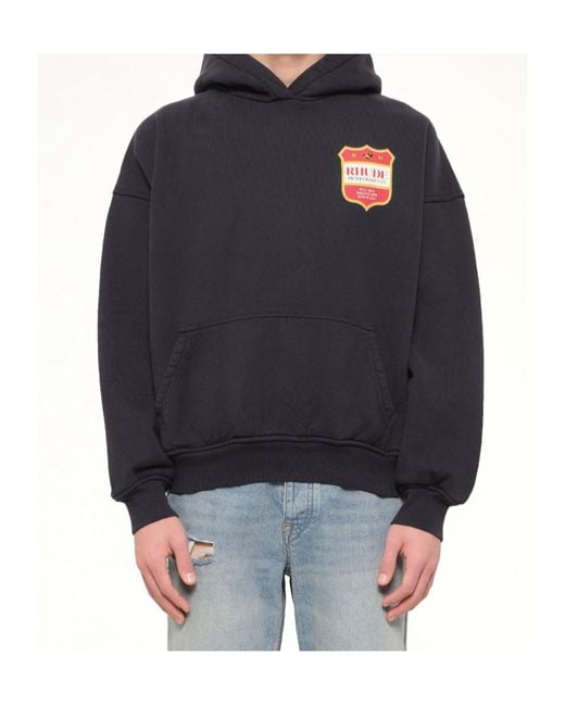 Rhude Blue Filtaro Crest Hoodie for men