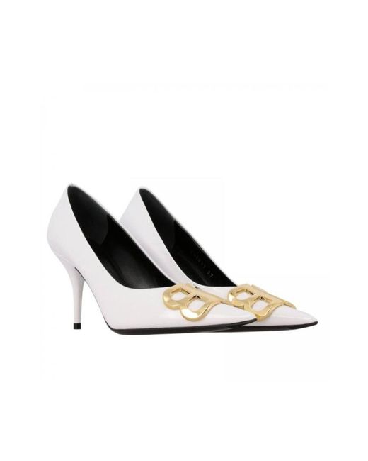 Balenciaga White Pointed Casual High Heels