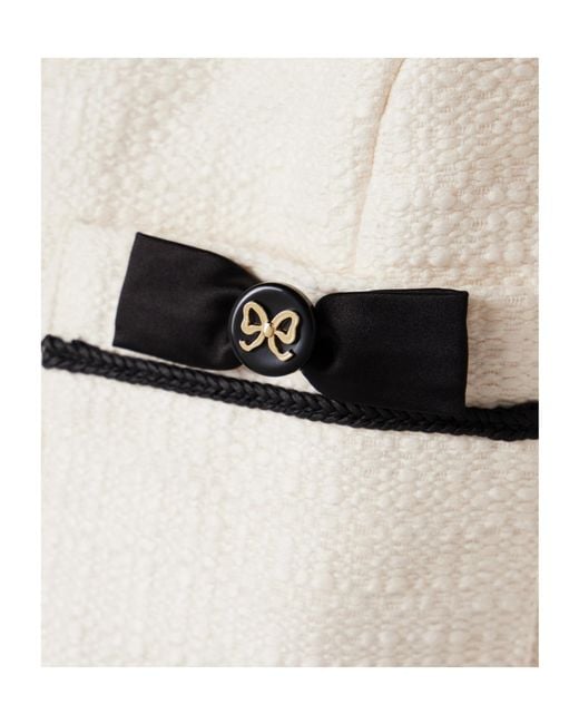 LoveShackFancy White Talika Cropped Bow-Embellished Jacket
