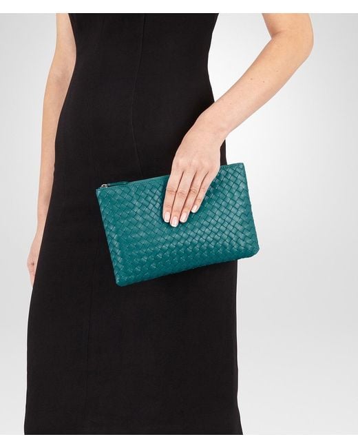 Bottega Veneta Green Knitted Clutch