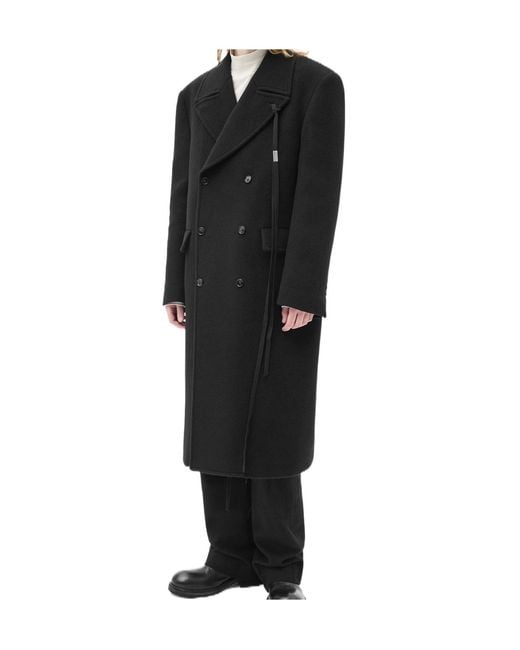 Ann Demeulemeester Black Jake Double-Breasted Coat for men