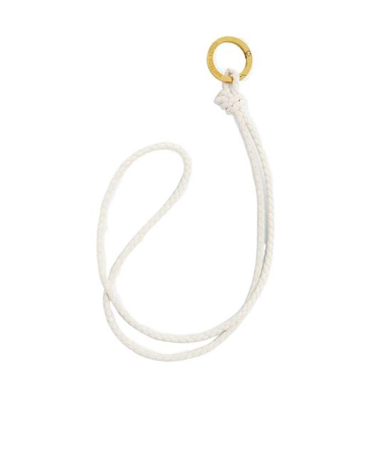 Bottega Veneta White Braided Keyring