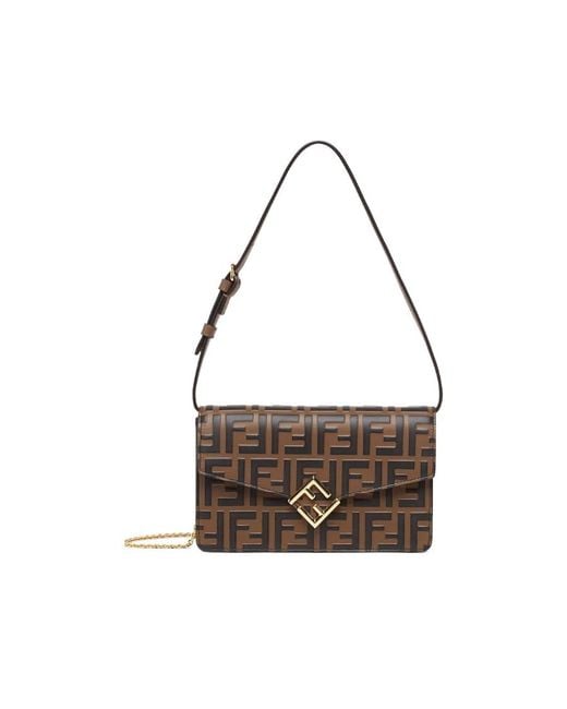Fendi White Ff Diamonds Chained Wallet