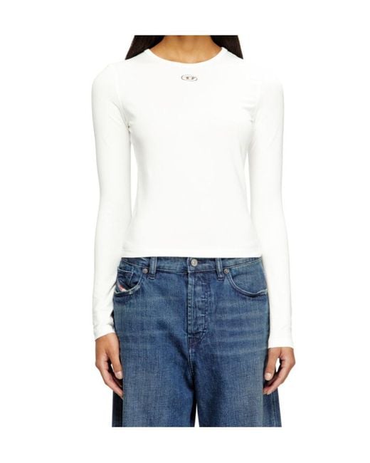 DIESEL White T-Uncutieslong-Od T-Shirt