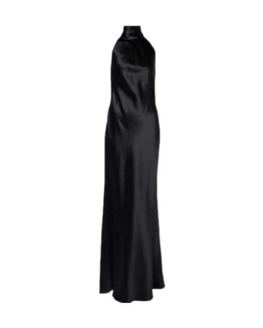 Ralph Lauren Black Chilton Halterneck Satin Gown