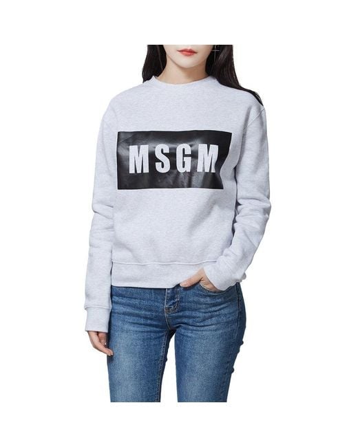 MSGM Gray Logo Details Sweater