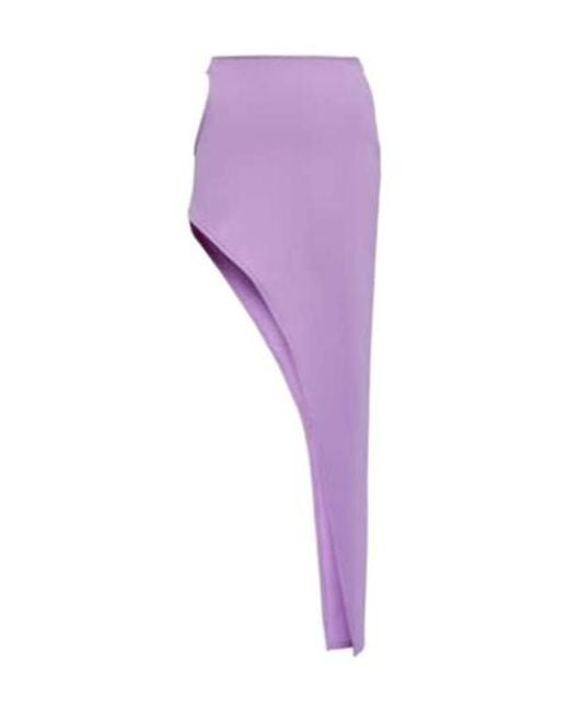 David Koma Purple Asymmetrical Wool Maxi Skirt
