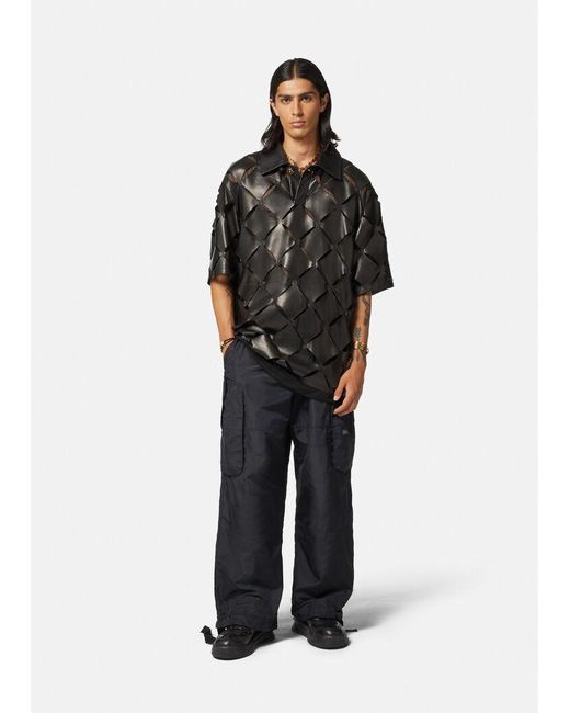 Versace Blue Logo Printed Drawstring Cargo Pant for men