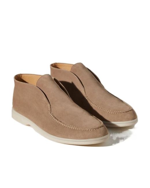 Loro Piana Brown Open Walk Ankle Boots for men
