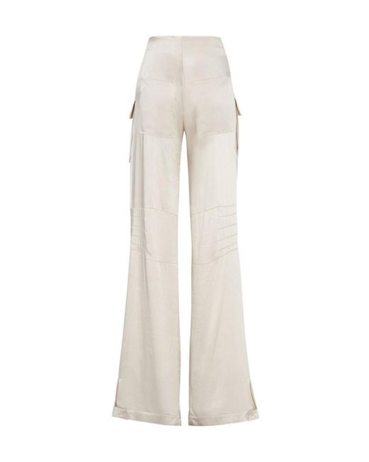 Fendi White Ff Baguette Buckle Embellished Cargo Pants