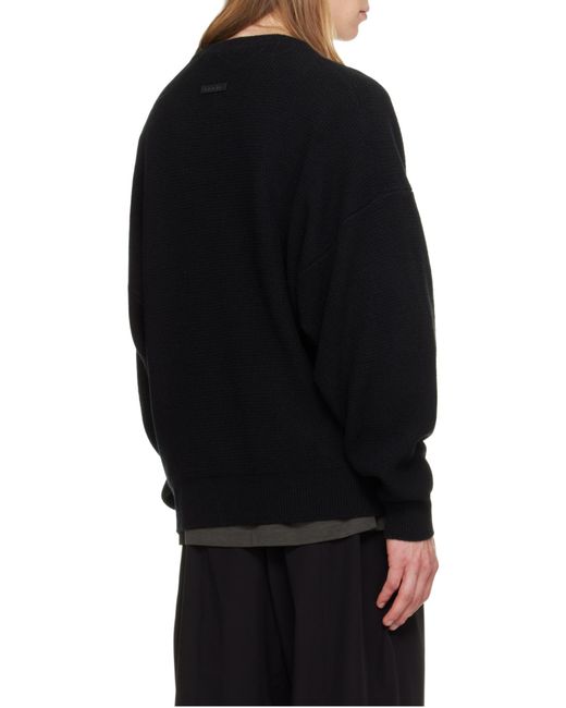 Fear Of God Black Ribbed-Knit Crewneck Jumper for men
