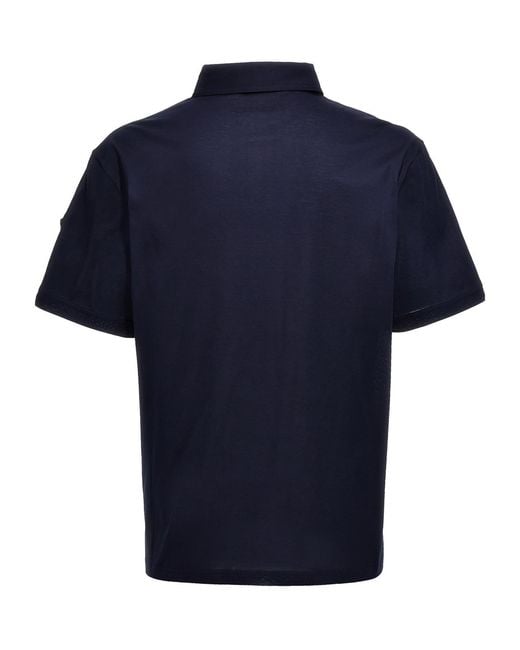 Moncler Blue Short-Sleeved Polo Shirt for men