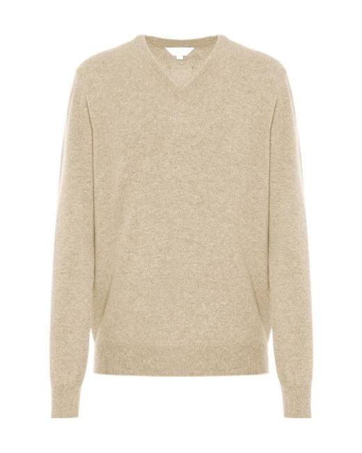 Malo Natural V-Neck Cashmere Sweater for men