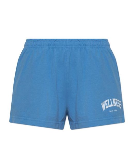 Sporty & Rich Blue Elastic Waist Shorts