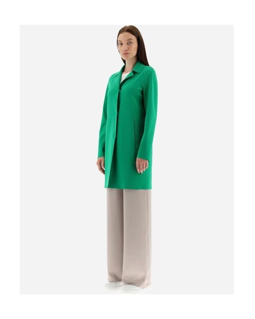 Herno Green Classic Single Breasted Coat