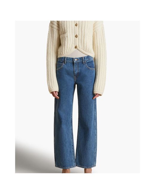 Khaite Blue Kerrie Straight-Leg Jeans