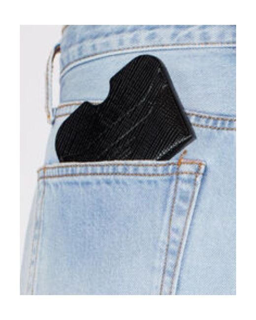 Acne Black Embossed-Logo Leather Cardholder for men