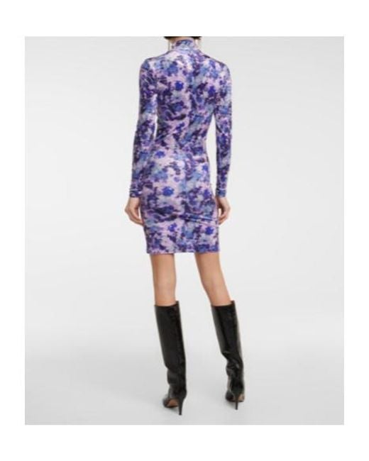 Isabel Marant Blue Gram Floral Velvet Minidress