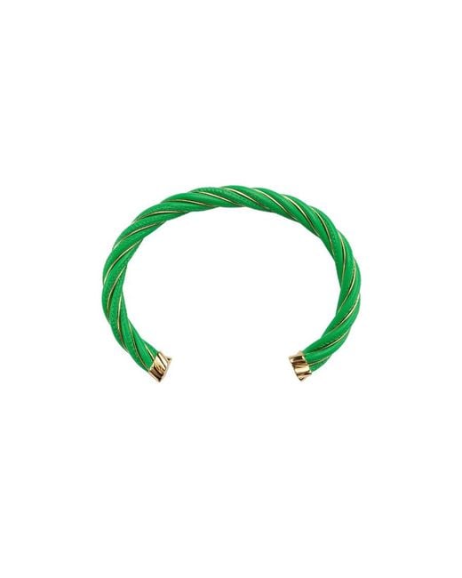 Bottega Veneta Green Twist Cuff Bracelet