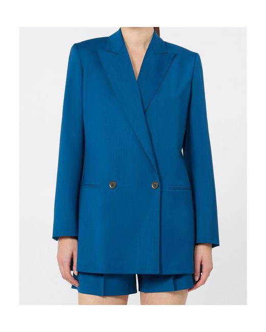 Max Mara Blue Woollen Cloth Blazer