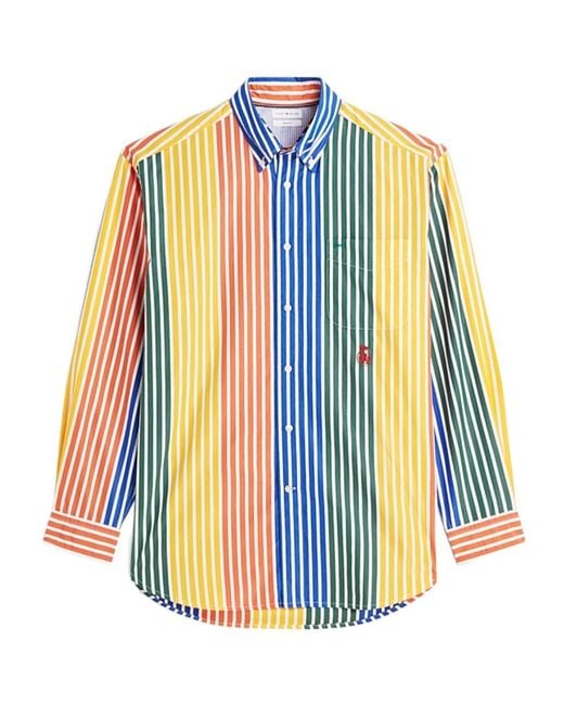 Tommy Hilfiger Blue Relaxed Fit Multicolour Stripe Poplin Shirt for men