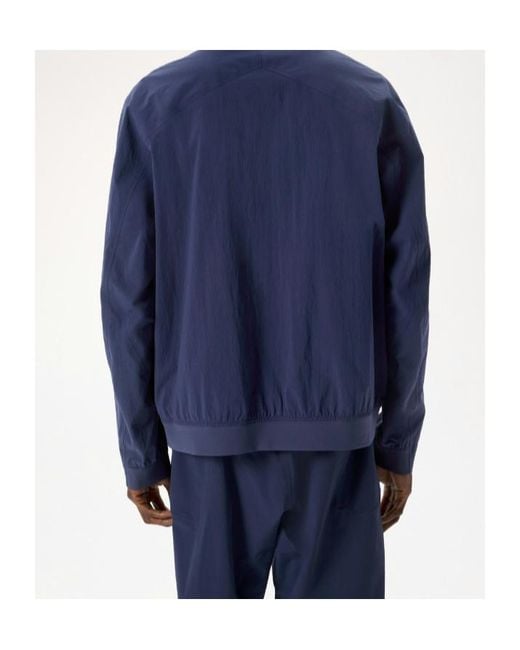 Veilance Blue Diode Zip-Up Bomber Jacket for men