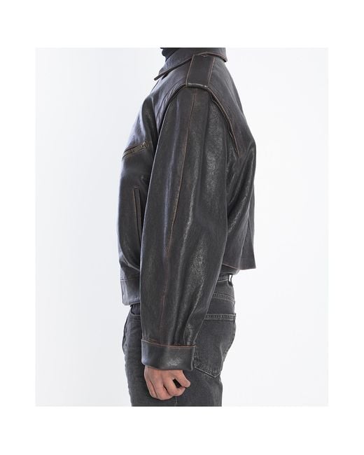 Saint Laurent Gray Zip-Up Bomber Jacket for men