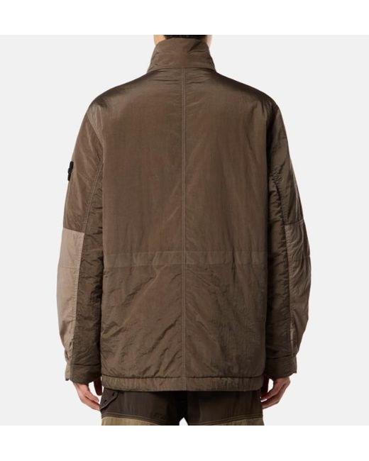Stone Island Brown Patch Pocket Zip-Up Jacket for men