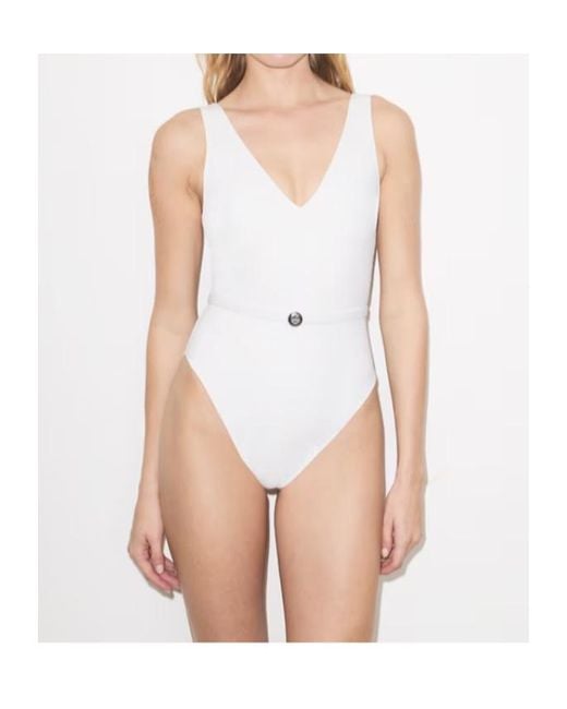 Tory Burch White Belted Swimsuit
