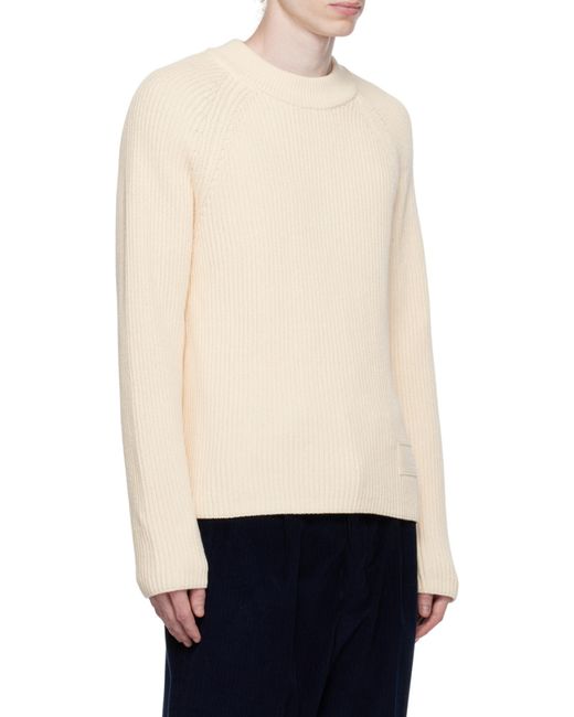 AMI Natural Ami Crewneck Knitted Jumper for men