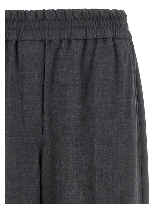 Brunello Cucinelli Gray Stretch Virgin Wool Fluid Trousers