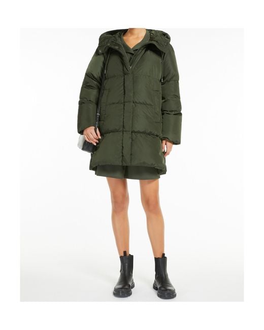 Weekend by Maxmara Green High Neck Drawstring Coat