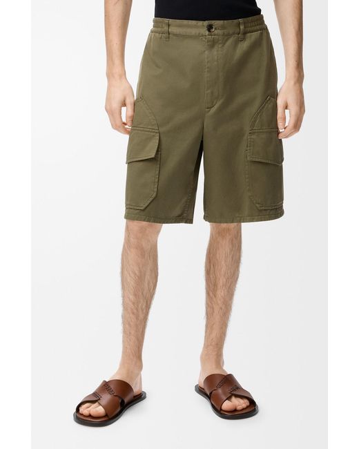 Loewe Green Cargo Shorts for men