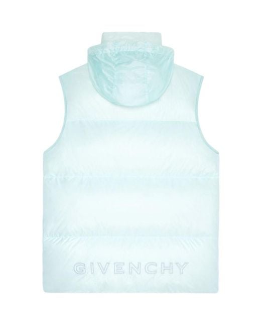 Givenchy Blue Embroidered Sleeveless Down Vest for men
