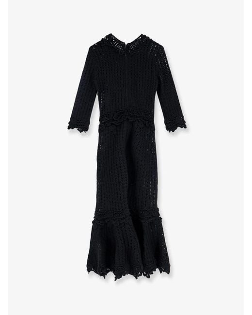 Dolce & Gabbana Black Macrame Sheath Dress