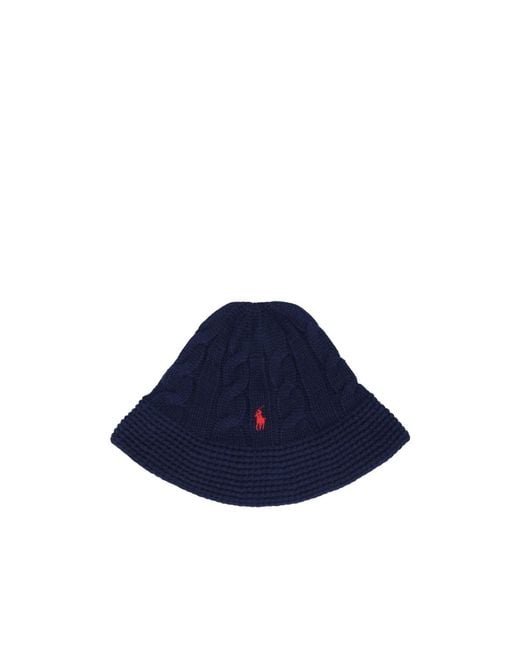 Polo Ralph Lauren Blue Cable Knit Logo Hat