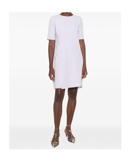 Emporio Armani Purple Stud-Embellished Mini Dress