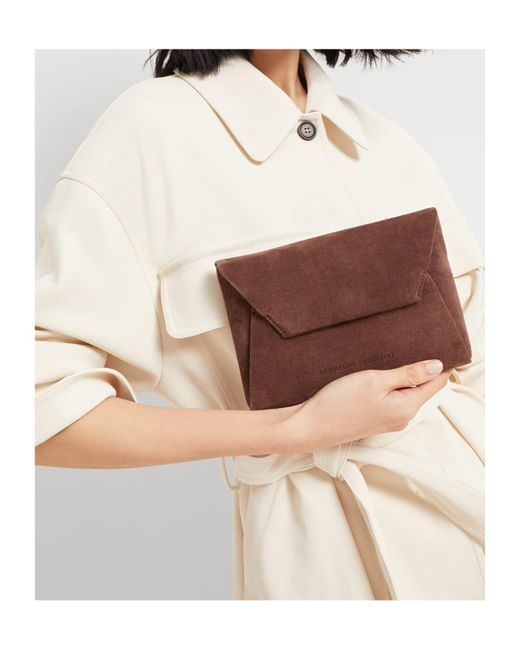 Brunello Cucinelli Brown Bc Duo Suede Shoulder Bag