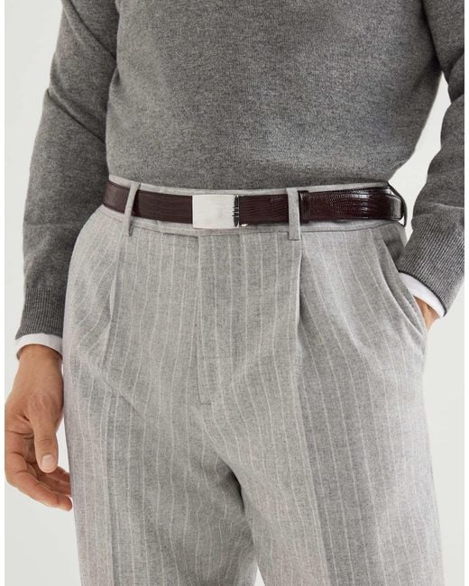 Brunello Cucinelli White Adjustable Waist Belt for men